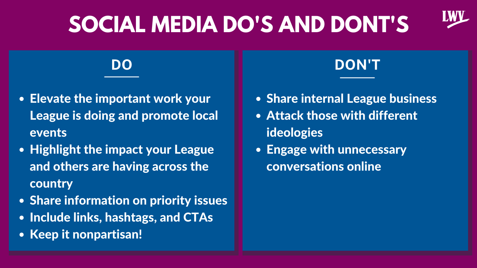 Social Media: Do's and Don'ts